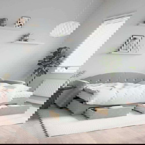  Dnevni krevet na razvlačenje svjetlosivi 90 x 200 cm bar&amp;scaron;unasti Slike