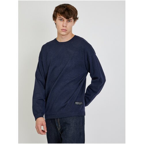 Tom Tailor Dark blue mens brindle sweater Denim - Men Slike