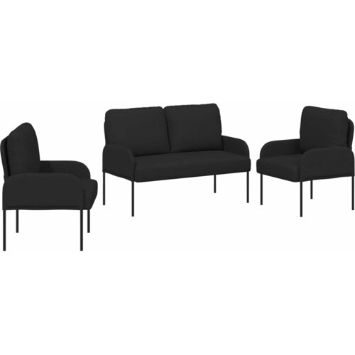 vidaXL Sedežne garniture 3 pcs Črna 115 x 56 x 80 cm Vezani les, (5000155119) Cene