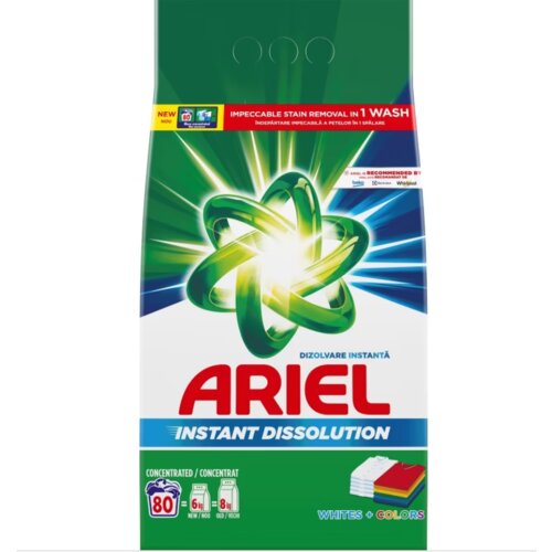 Ariel whites&colors prašak za pranje veša, 80 pranja Slike