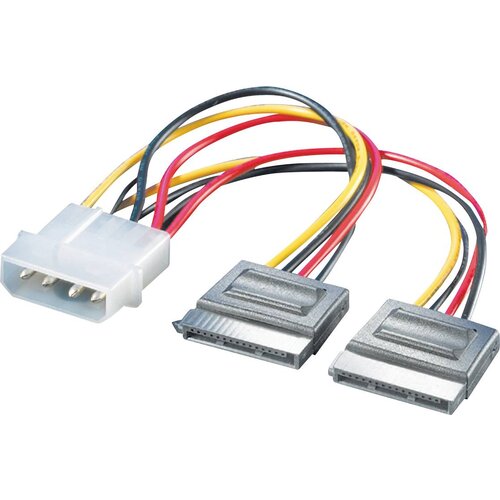 Roline trdi disk priključni kabel [1x 4-polni mo&scaron;ki konektor Molex - 2x električni ženski konektor SATA] 0.12 m, (20415757) Cene
