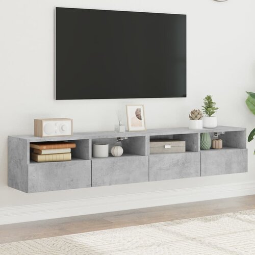  The Living Store Stenska TV omarica 2 kosa betonsko siva 80x30x30 cm inž. les - TV Stenska Omarica, (21508198) Cene