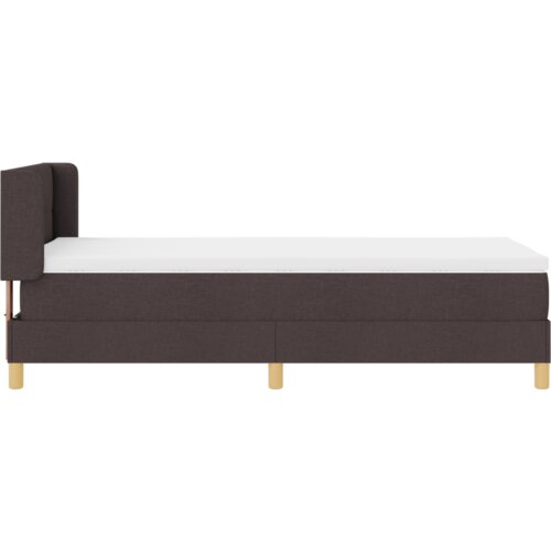  Krevet s opruga kutije Tamno smeđa i bijela 80 x 200 cm tkanina Slike