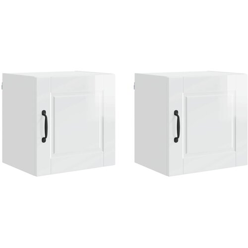  Ormar za Zid 2 pcs Visoki sjaj bijela 40 x 31 x 40 cm Slike