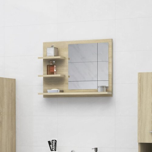 vidaXL Kopalniško ogledalo sonoma hrast 60x10,5x45 cm iverna plošča, (20580115) Cene