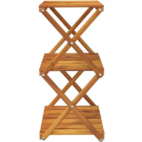  Sklopiva polica 3 razine smeđa 43x31x63 cm masivno drvo bagrema Slike