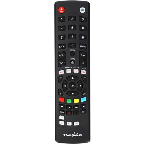 Nedis Predprogramiran univerzalni daljinski upravljalnik za TV s tipkami za pretakanje, Črna, (5000277105) Slike