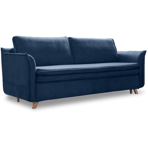 Miuform Tamno plava baršunasta sklopiva sofa 225 cm – Cijene