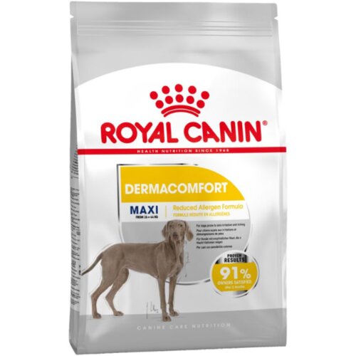 Royal Canin MAXI DERMACOMFORT – za zdravlje krzna i kože pasa velikih rasa iznad 15. Meseci starosti 3kg Slike