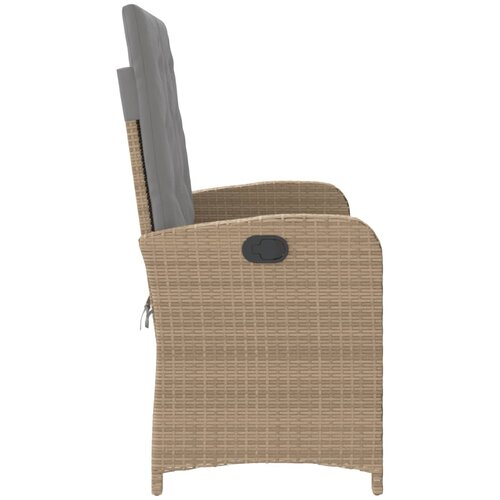  Vrtni naslonjač s jastucima bež od poliratana 105 x 59 x 93 cm Slike