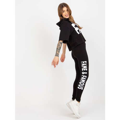 Fashion Hunters Black two-piece sports set with leggings Slike