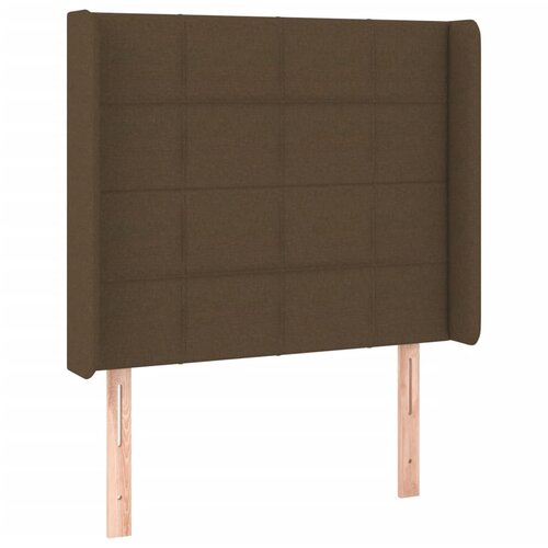  LED uzglavlje tamnosmeđe 103 x 16 x 118/128 cm od tkanine Slike