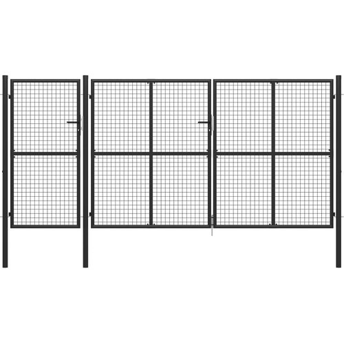 vidaXL Vrtna vrata jeklena 400x150 cm antracitna Cene