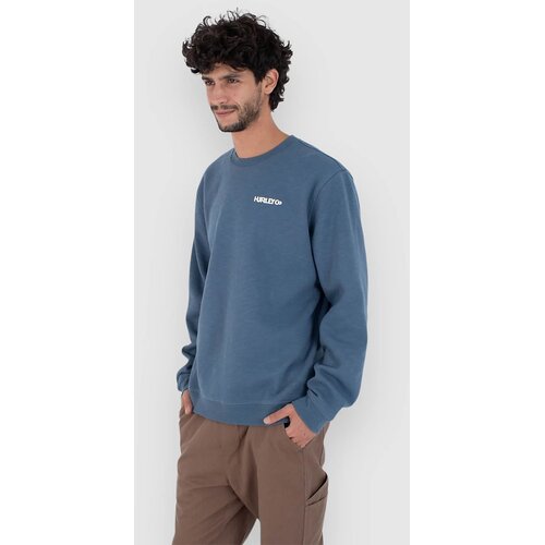 Hurley Graphic Slub Crew Pulover grey teal Cene