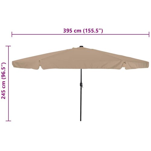  Vrtni suncobran Sivo-smeđa 395 x 395 x 245 cm Poliester Slike