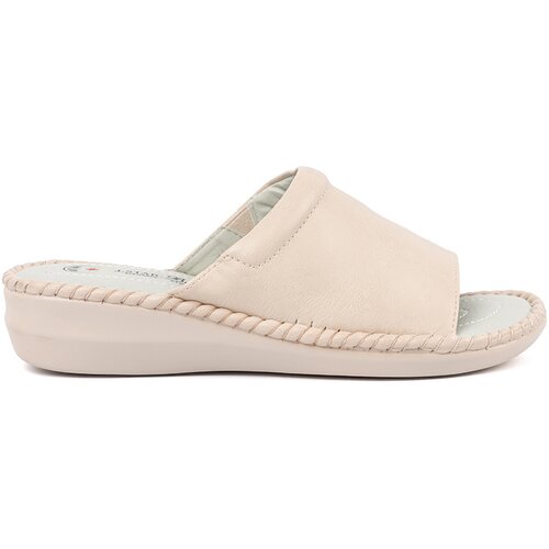 Shelvt Light beige flip-flops with leather insole Cene