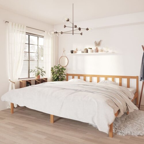 VidaXL Okvir za krevet od borovine boja meda 180x200 cm UK Super King Slike
