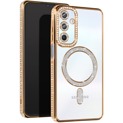 AVIZAR Diamantno ohi&scaron;je za Samsung Galaxy A25 MagSafe Contour Strass, Zlata, (5000016401) Cene