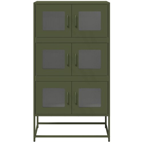  Visoka ploča maslinasto zelena 68x39x123 cm čelik Slike