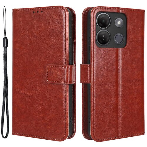 INORCO Stojalo za Infinix Smart 7 HD 4G (X6516) Denarnica s teksturo Crazy Horse PU usnjen ovitek za telefon, (22037035) Slike