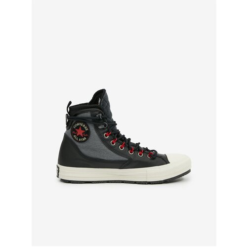 Converse Black-Grey Men's Ankle Sneakers with Leather Details - Men's Slike