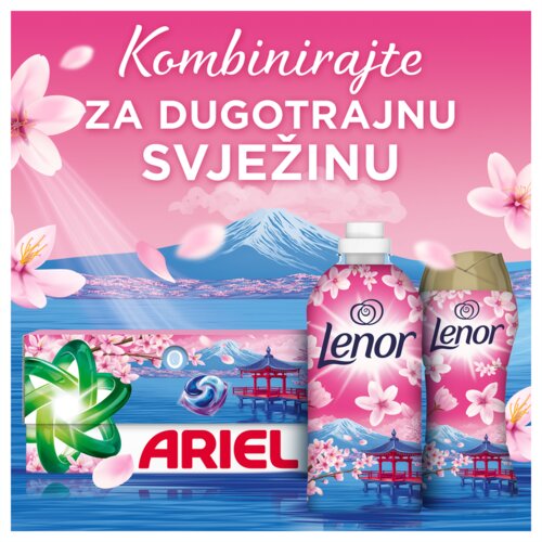 Ariel i Lenor Japanese Blossom komplet za rublje &ndash; gel kapsule 30 kom, omek&scaron;ivač 1,239 l i mirisne perlice 195 g XXL Cijene