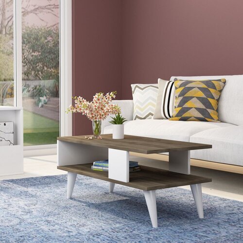Woody Fashion Ayca - Walnut, White WalnutWhite Coffee Table Cene