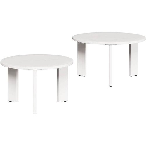 vidaXL Klubska miza 2 pcs Bela 47.5 x 47.5 x 27 cm Trden borov les, (5000073341) Cene