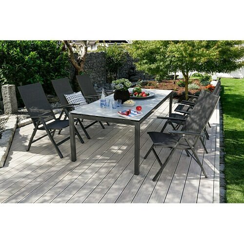  Set vrtnih stolov Maja (6 kos, Nastavljivo naslonjalo, Antracitne barve, &amp;Scaron; x G x V: 61 x 68 x 110 cm) Slike