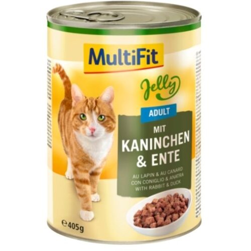 MultiFit Cat Jelly Adult Kunec/Račka 405g konz Cene