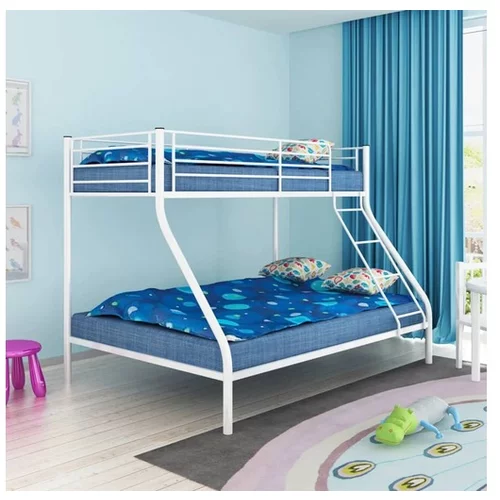 vidaXL Okvir za dječji krevet na kat bijeli metalni 140x200/90x200 cm