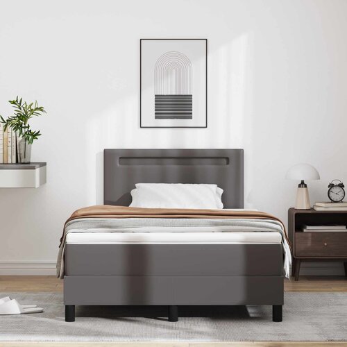  Krevet s opruga kutije Siva 120 x 200 cm Umjetna koža Cijene