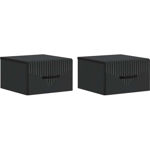  Stenski nočni omarici s predalom 2 pcs Črna 34,5 x 33 x 20 cm, (5000209958) Cene