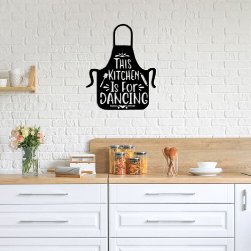  Zidna dekoracija This Kitchen Is For Dancing - 459, 57 x 70 cm, Crna Cene