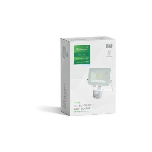  LED REFLEKTOR SA SENZOROM 20W 6500K 1700lm IP65 BELI GREEN TECH Cene