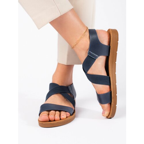 Shelvt Women's blue slip-on sandals Slike
