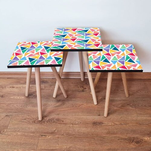 Hanah home 3Shp16 - Multicolor Multicolor Nesting Table (3 Pieces) Cene