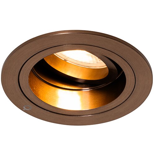 QAZQA Smart Inbouwspot donkerbrons rond draai en kantelbaar incl. Wifi GU10 50mm - Chuck Cene