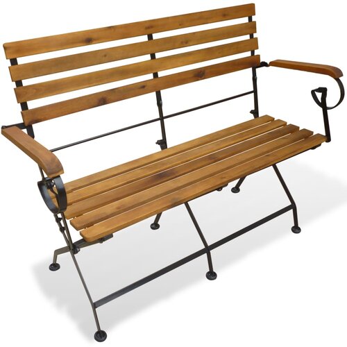 VidaXL Sklopiva vrtna klupa 112 cm masivno bagremovo drvo Slike