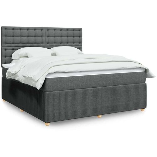 VidaXL Okvir kreveta s oprugama i madrac svjetlosivi 180x200cm tkanina Slike
