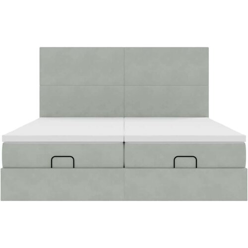 VidaXL Okvir kreveta s madracima svijetlosivi 180x200cm bar&amp;scaron;unasti Slike