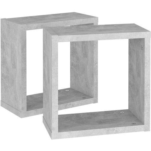  Kockaste zidne police 2 kom siva boja betona 30 x 15 x 30 cm - Beton siva 30 x 15 x 30 cm 2 1 Slike