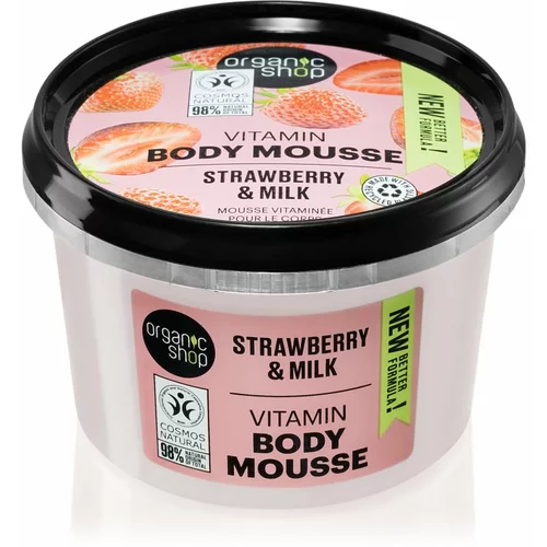 Organic Shop Strawberry & Milk pjena za tijelo 250 ml
