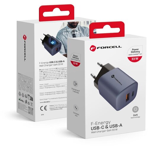 forcell kućni punjač (adapter)  f-energy gan usb-a i usb-c port 3A 33W pd quick charge 4.0 Cene