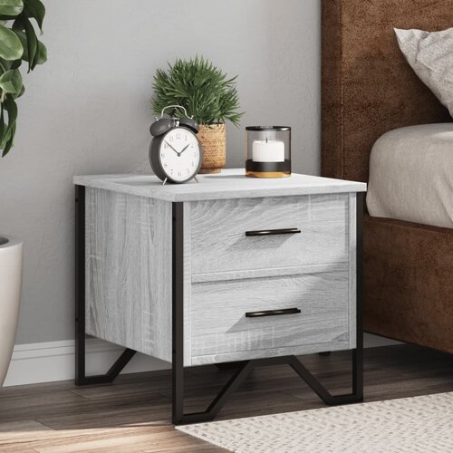 VidaXL Nočna omarica 2 kosa siva sonoma 40x41x40 cm inženirski les Slike