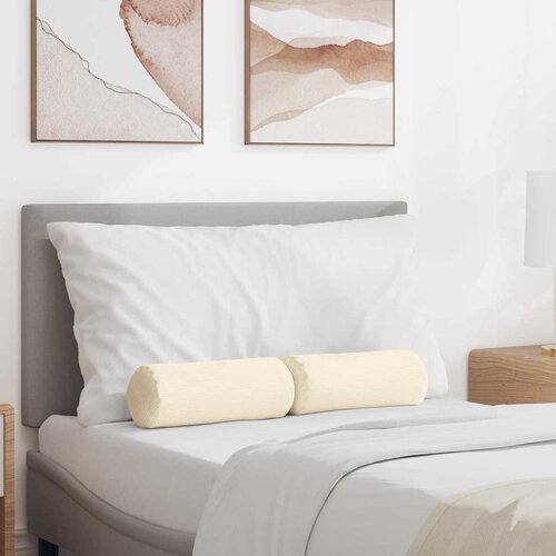VidaXL valjkasti jastučići 2 pcs krema &amp;Oslash; 15 x 40 cm kordura tekstil Slike