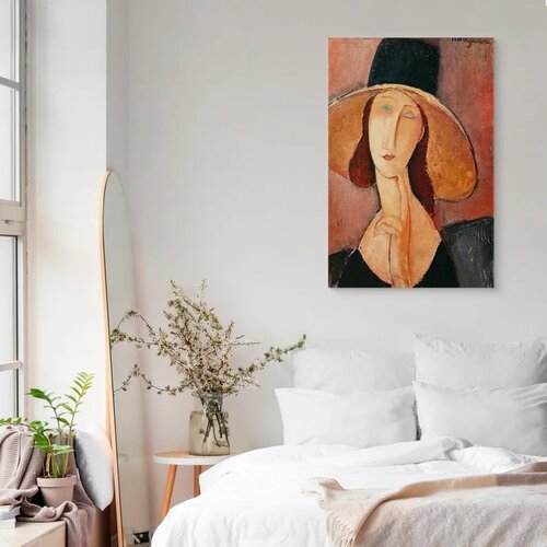  Slika - Amedeo Modigliani &amp;ndash; Portrait of Jeanne Hebuterne in a Large Hat 20x30 Akustična Slike