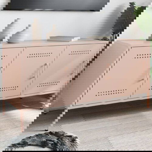 VidaXL TV ormarić ružičasti 100,5 x 39 x 50,5 cm čelični Slike