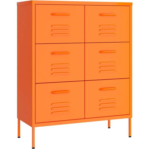 VidaXL Ormarić s ladicama narančasti 80 x 35 x 101,5 cm čelični Slike