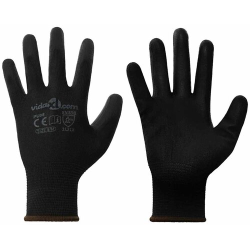 vidaXL Delovne rokavice 12 pcs Črna 8 / m Poliester, (5000112401) Cene